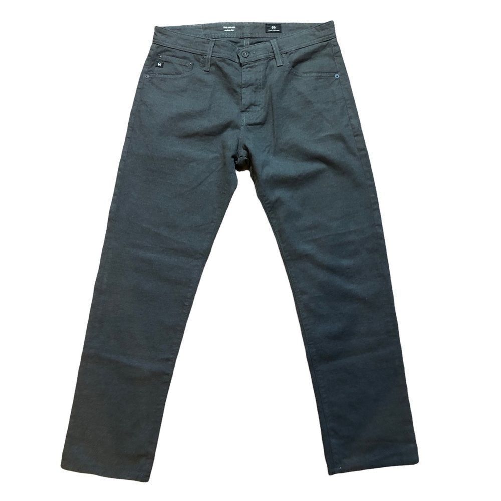 ag adriano goldschmied tellis 32 modern slim gray inseam 28 cotton blend